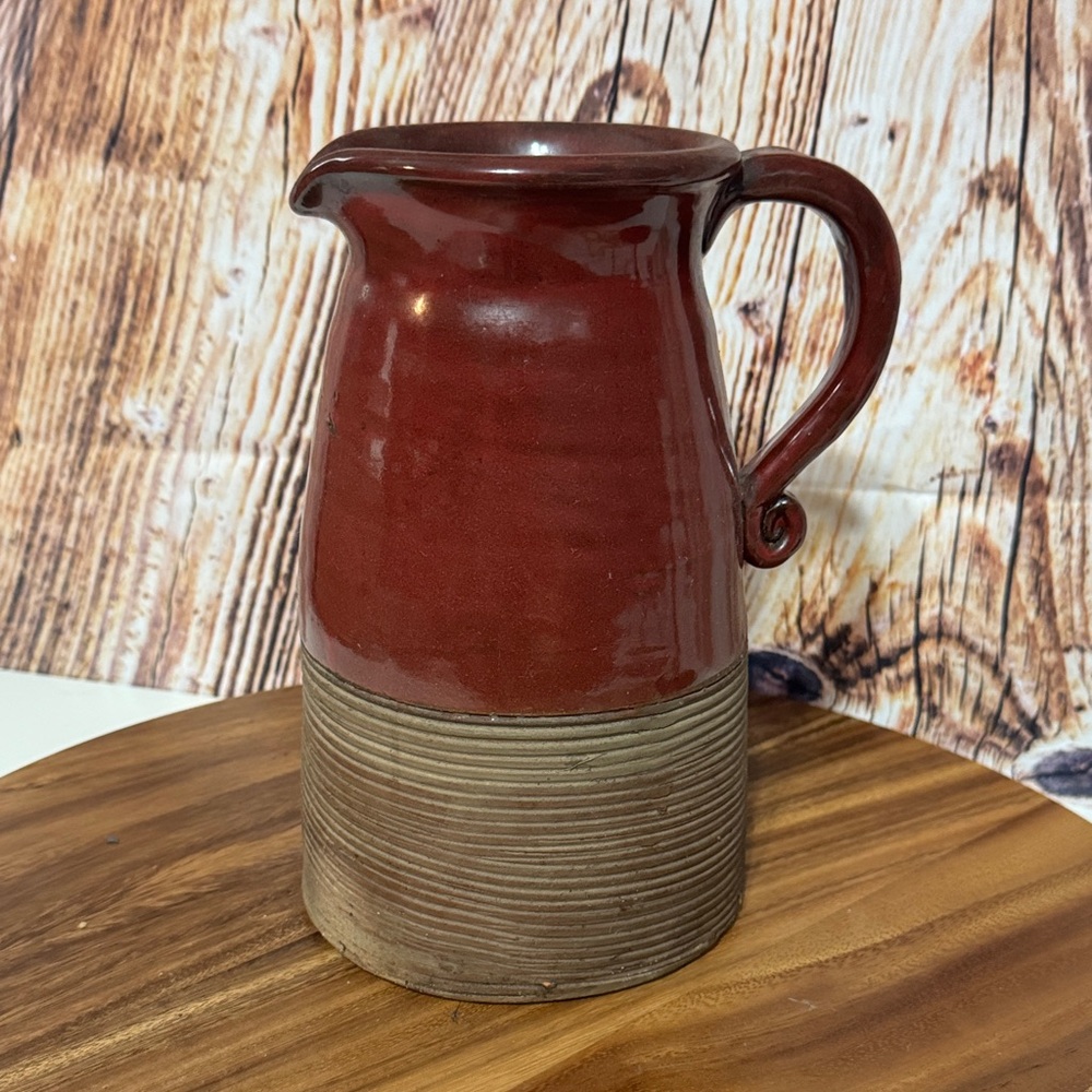 Elegant Burgundy Ceramic Pitcher